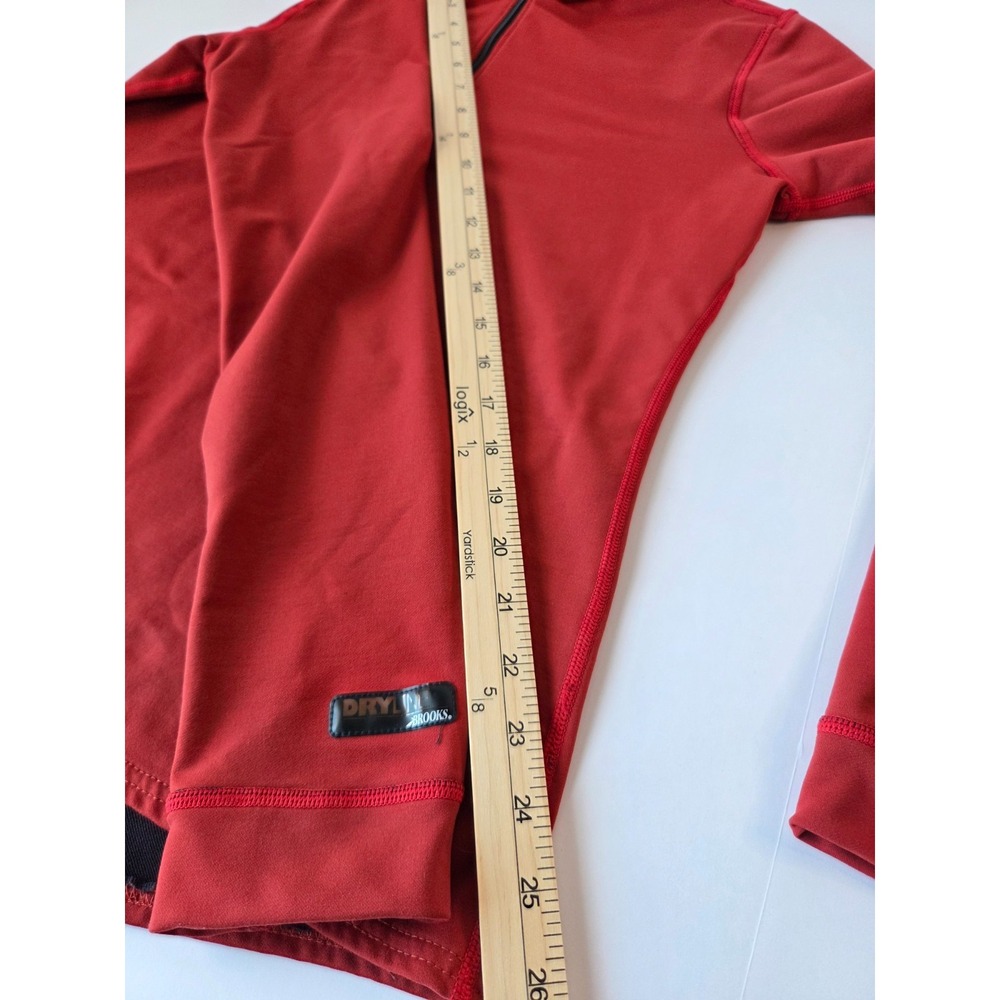 Brooks Running Jacket Womens Large Red Athletic Dry Layer Pullover 1/4 Zip Gym - Picture 7 of 8